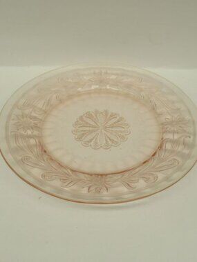 Jeannette Depression Glass Pink SUNFLOWER 9 Inch Dinner Plate